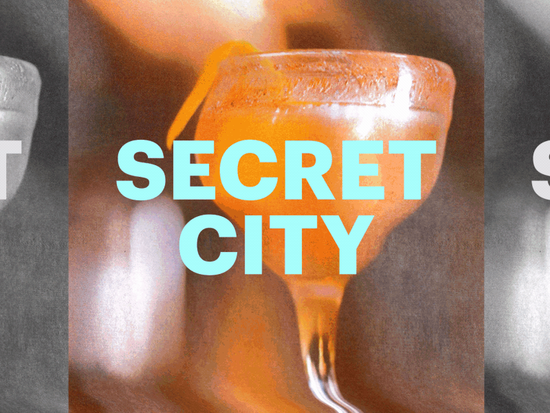 Thrillist's Secret City animation collage design drink handwritten motion scan xerox