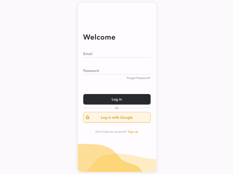 UI Challenge #001 (Log In/Sign Up) animation design login screen sign up ui uichallenge ux