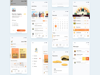 Touch App app branding design figma illustration ui ux