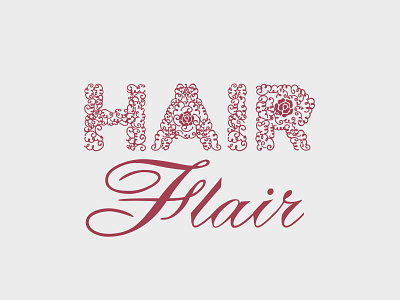 Hairflair brand branding flower hairdresser icon logo