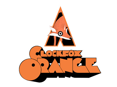 Clockfoxorange fun logo logodesign movie sticker