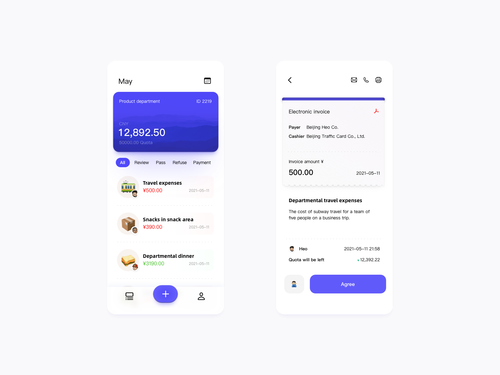 Team budget approval app design by Zhheo on Dribbble