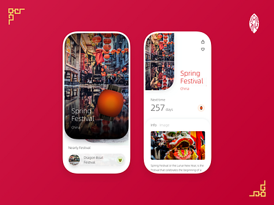 Cultural and traditional festivals of various countries app design ui ux