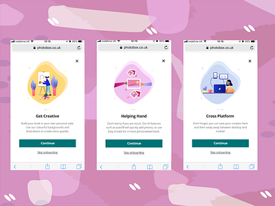 On-boarding process to Photobox Group London 100daychallenge 100days create dailyui design illustration sketch ui uichallenge