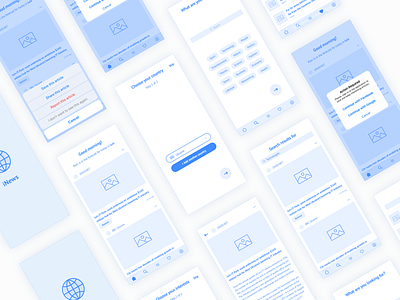 Wireframes for news app