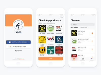 iOS app for Podcast lovers application design ios mobile app player podcasts registration ui