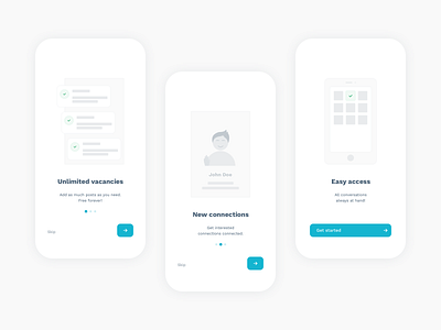 Onboarding for a recruitment app application design illustration mobile app onboarding recruitment