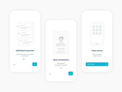 Onboarding for a recruitment app