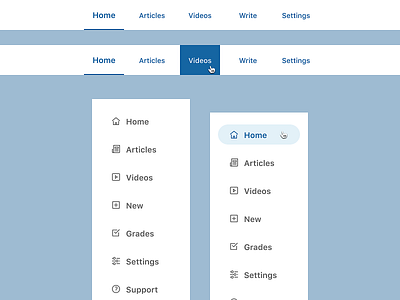 Sidebar and Topbar for Web App clean design hover icon design menu selected settings side menu sidebar top bar topbar ui user experience user interface web app