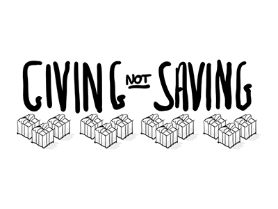 Giving not Saving deck giving illustration saving typo