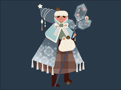 30 Witches - 1: Season character cute flat winter witch