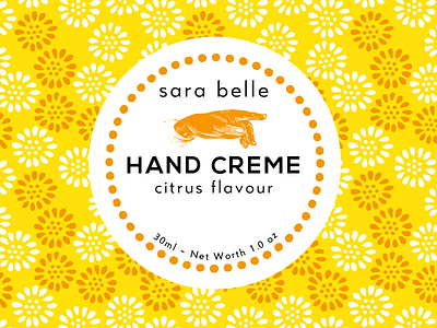 Hand Creme Label beauty flowers graphic design hand print design