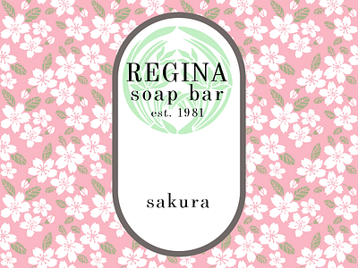 Soap Bar Label graphic design pink print design sakura soap