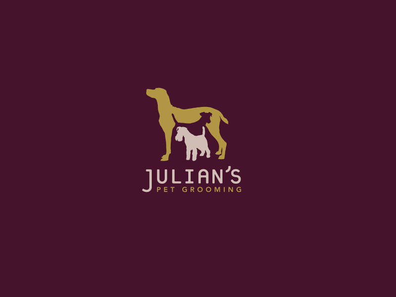 Julian's Pet Grooming animated logo brand branding identity logo logotype marks pet pet grooming symbols