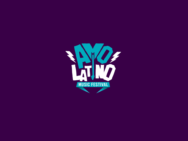 AMO LATINO MUSIC FESTIVAL animated logo brand branding guitar identity logo logotype marks music music festival symbols