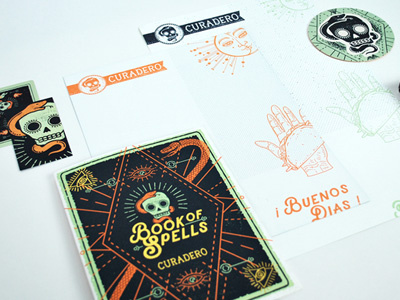 Curadero bar branding creative curadero food healing illustration menu mexican food restaurant skull stationery