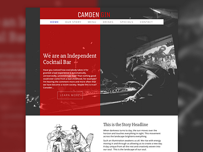 Camden Gin Home Page Design