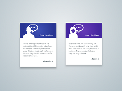 Testimonial Cards cards color google material material testimonial testimonials