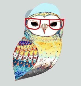 Owl Hipster! art art prints artist artwork fun illustration illustrator owl owl art prints quirky unique