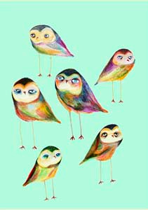 The Little Owls by Ashley Percival art art prints artist artwork fun illustration illustrator owl owl art prints quirky unique