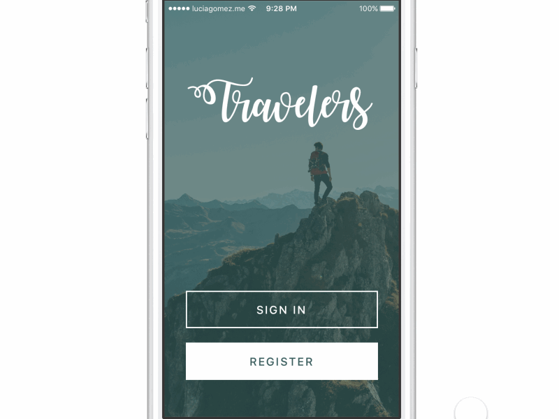 Travelers prototype app framer prototyping travel