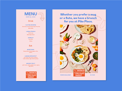Pike Place Brunch Boys graphic design illustration lettering menu poster type typography