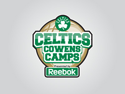 Celtics Cowens Camp Logo basketball boston camp celtic celtics green identity logo nba reebok shamrock sports type typography
