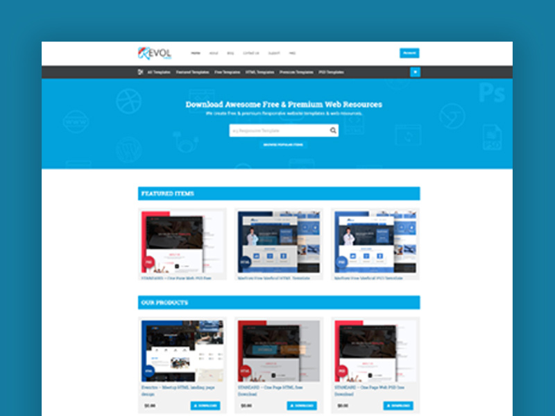 Revol Themes - Free & Premium web resources uikts ui psd html development design resources web design web premium freebie free