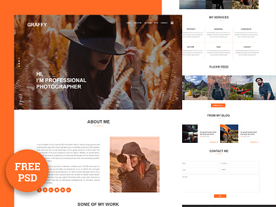 Graffy - photography web psd template free download
