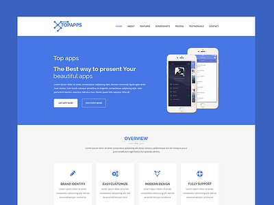 Topapps – Landing Page Psd Free Download