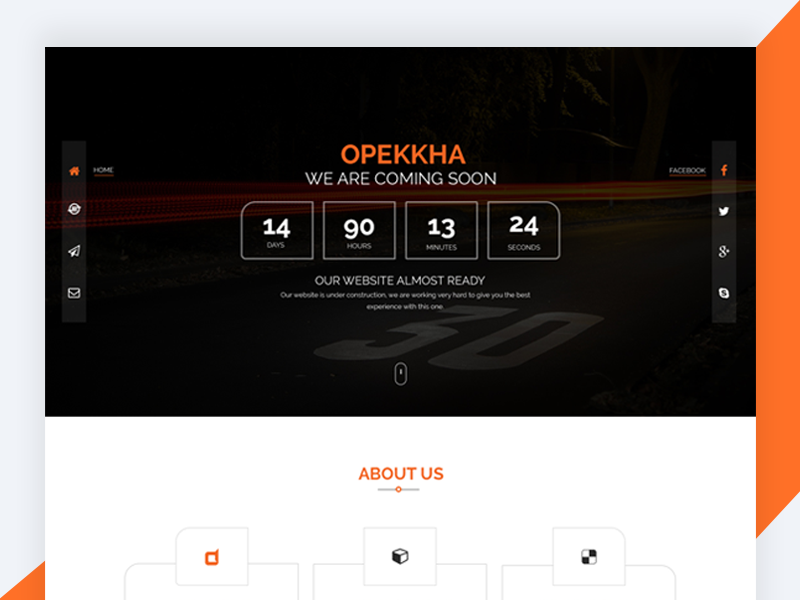 Opekkha – HTML5 Responsive Coming Soon Template free html template freebie revolthemes web design bootstrap design template web css html coming soon opekkha