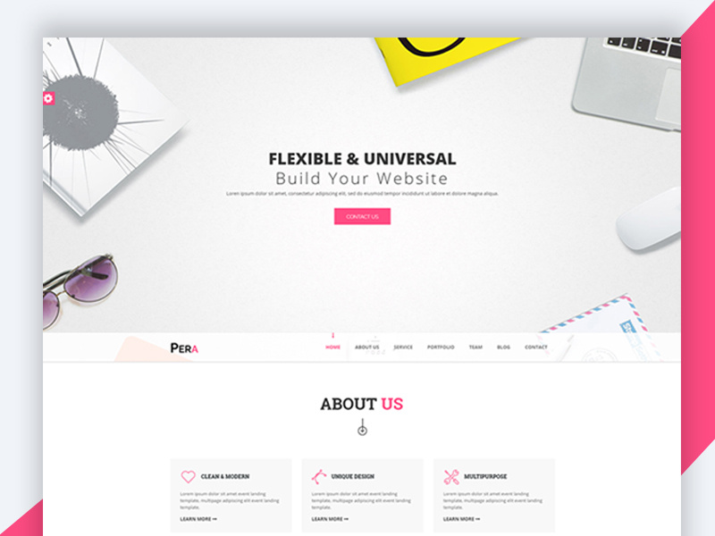 Pera – HTML5 Responsive Agency Template responsive landign page revolthemes web design bootstrap design template web css html business pera