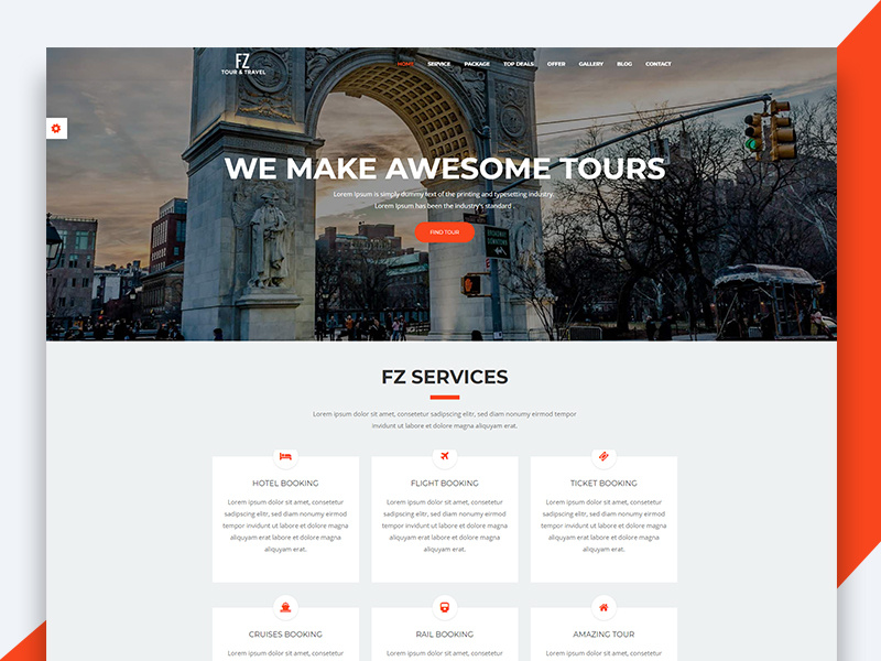 FZ – Tour And Travel Agency HTML Template travel html template revolthemes web design bootstrap web css html business tour fz