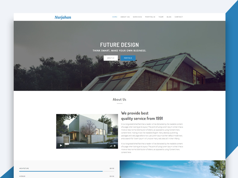 Nurjahan – Creative Architecture & Interior HTML5 Template freebie free html template revolthemes web design bootstrap web css html business