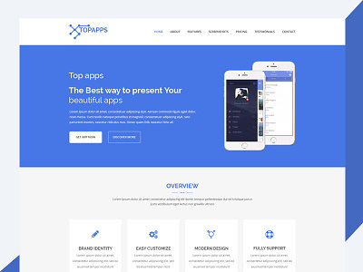 Topapps – Free Bootstrap App Landing Page bootstrap css3 download free html landing page responsive template topapps