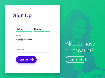 Daily UI #001 - Sign Up 001 dailyui log in sign in sign up