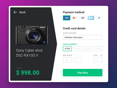 Daily UI Challenge #002 - Credit Card Checkout credit card checkout dailyui ecommerce payment