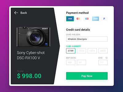 Daily UI Challenge #002 - Credit Card Checkout