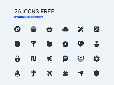 26 icons free! Stannum Icon Set icon icon set icons ios solid ui
