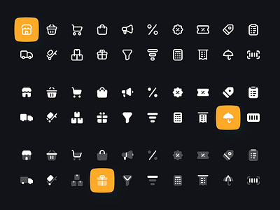 Shopping and Ecommerce Icon Set clean dark figma icon icon set icons interface light minimalism png shop shopping shopping and ecommerce shopping bag shopping basket shopping cart svg vector