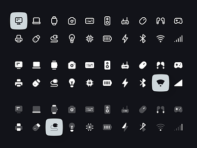 Computers and Electronics Icon Set clean computer dark duotone electronics figma icon set icons iconset interface light line minimalism png solid svg ui user interface ux vector