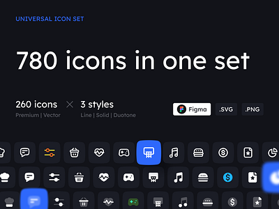 UNIVERSAL ICON SET clean dark duik duotone figma icons iconset interface light line minimalism png solid svg universal icon set user inteface ux vector