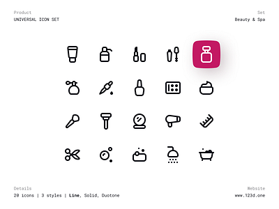 Universal Icon Set | Beauty & Spa beauty clean dark duotone figma icon icon design icon set iconography icons icons pack iconset interface line minimalism solid spa ui ux vector