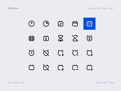 Universal Icon Set 123done clean date date and time figma glyph icon icon design icon pack icon set icon system iconjar iconography icons iconset minimalism time ui universal icon set vector icons