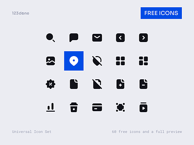 Universal Icon Set | Free Icons 123done clean figma free freebie gluph icon icon design icon pack icon set icon system iconography icons iconset minimalism preview sample symbol universal icon set vector icons