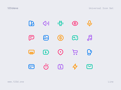 Universal Icon Set | Colorful by Dima Groshev | 123done on Dribbble