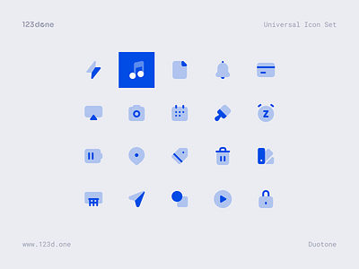 Universal Icon Set | Duotone 123done clean color colorful figma glyph icon icon design icon pack icon set icon system iconjar iconography icons iconset minimalism symbol ui universal icon set vector icons