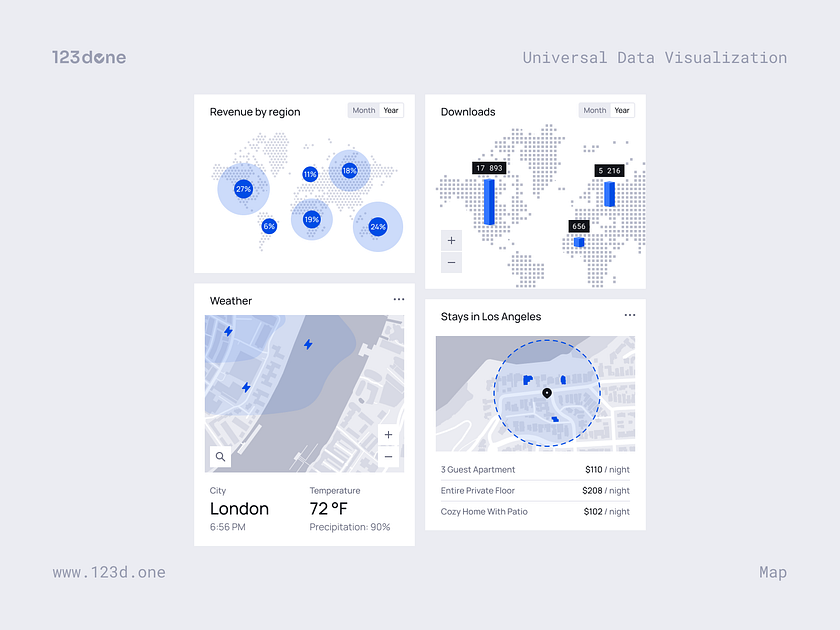 Universal Data Visualization | Map by Dima Groshev | 123done on Dribbble