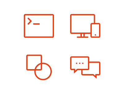 Clean and simple adaptive design developer icon orange support web