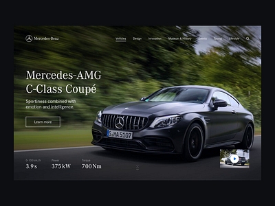 Mercedes-AMG C-Class Cover Concept affter effects animation clean cover effect figma interaction interface minimal minimalism motion page principle transition typogaphy ui ux video web website